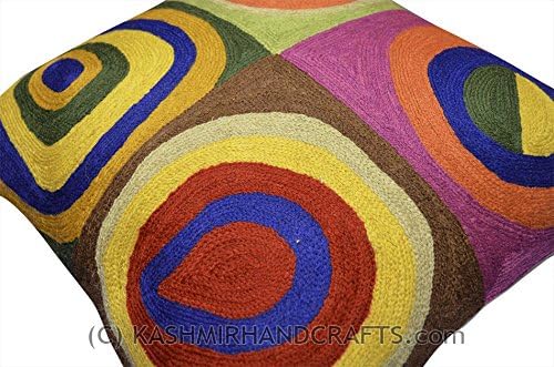 Kandinsky Abstract Pillow Cover - Quadrate | Modern Pillows | Modern Chair Cushion | Contemporary Pillow | Modern Farmhouse Pillows | Modern Couch Pillow | Handmade Wool Size 18x18-Ruum Studio Home
