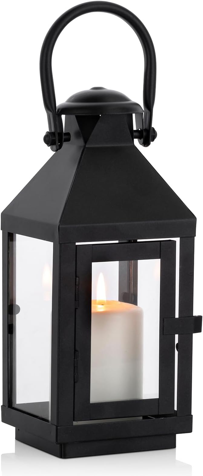 Nuptio Garden Lanterns for Candles, 20cm/7.87in Tall Vintage Style Pillar Candle Holder, Metal Halloween Candle Holders, Hanging Decorative Candle Lanterns for Wedding Christmas Parties Indoor Outdoor-Ruum Studio Home