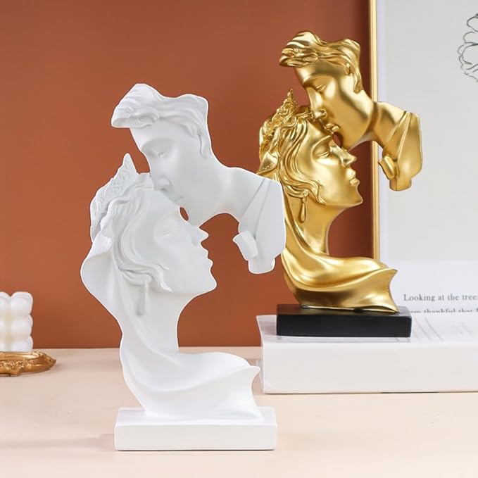 Large Couples Kiss Sculpture,Abstract Art Couple Sculpture Home Furnishing Resin Statue Decoration Romantic Statue Used for Home Decoration, Wedding, Gift-Ruum Studio Home