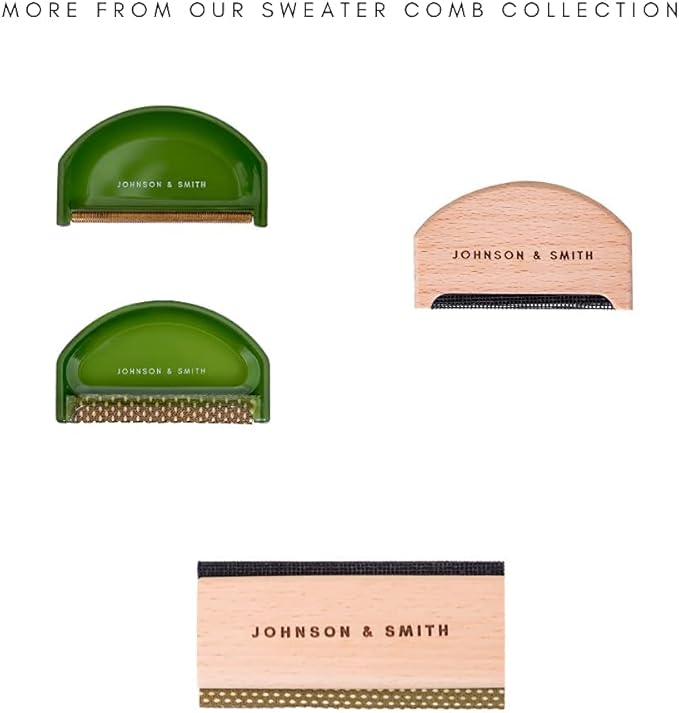 Johnson & Smith Sweater Comb - Double Sided Sweater Shaver Lint Scraper - Easy Grip Cashmere Comb - Multifunction Fabric Clothes Shaver Cashmere Pill Remover - Travel Pilling Remover Brush with Pouch-Ruum Studio Home