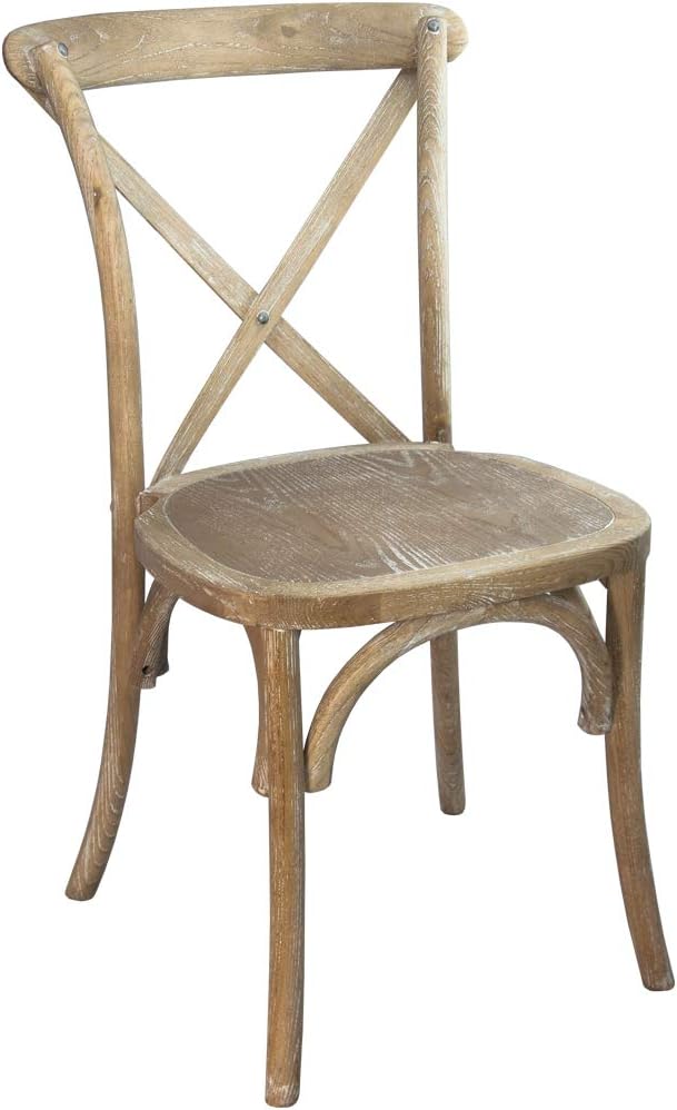 EMMA + OLIVER Natural with White Grain X-Back Chair-Ruum Studio Home