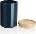 Sweejar Kitchen Canisters Ceramic Food Storage Jar, Stackable Containers with Airtight Seal Wooden Lid for Serving Ground Coffee, Tea, Sugar, Salt and More - 28 Fl Oz (Navy)-Ruum Studio Home