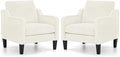 VINGLI Mid Century Modern Accent Chairs Set of 2, Comfy Armchair Chenille Sofa Upholstered Side Reading Chair for Living Room, Bedroom, Play Room, Apartment, Office-Ruum Studio Home