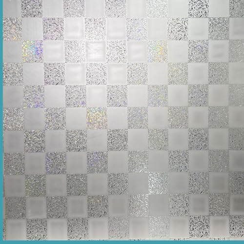 Window Film Privacy Day and Night with Installation Tools, Static Cling Glass Film Ideal for Home Shower Office Glass Door (White, 35.4 x 196.9 Inch)-Ruum Studio Home