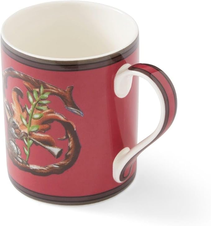 Spode Kit Kemp 12oz Mug, S Initial - Fine China Coffee Cup with Floral Alphabet Design, Custom Letter Mug for Unique Gift Giving - Personalized Kitchen Drinkware, Dishwasher Safe & Stylish-Ruum Studio Home