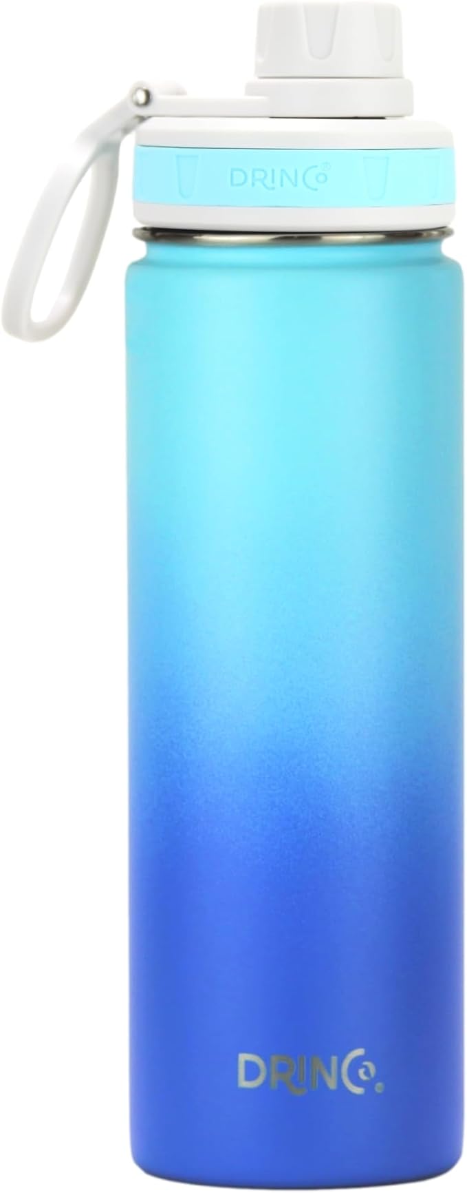 DRINCO Stainless Steel Water Bottle Spout Lid Vacuum Insulated Double Wall Water Bottle Wide Mouth (40oz 32oz 22oz 18oz 14oz) Leak Proof Keeps Cold or Hot (22 oz, 22oz Morning Sky Blue)-Ruum Studio Home