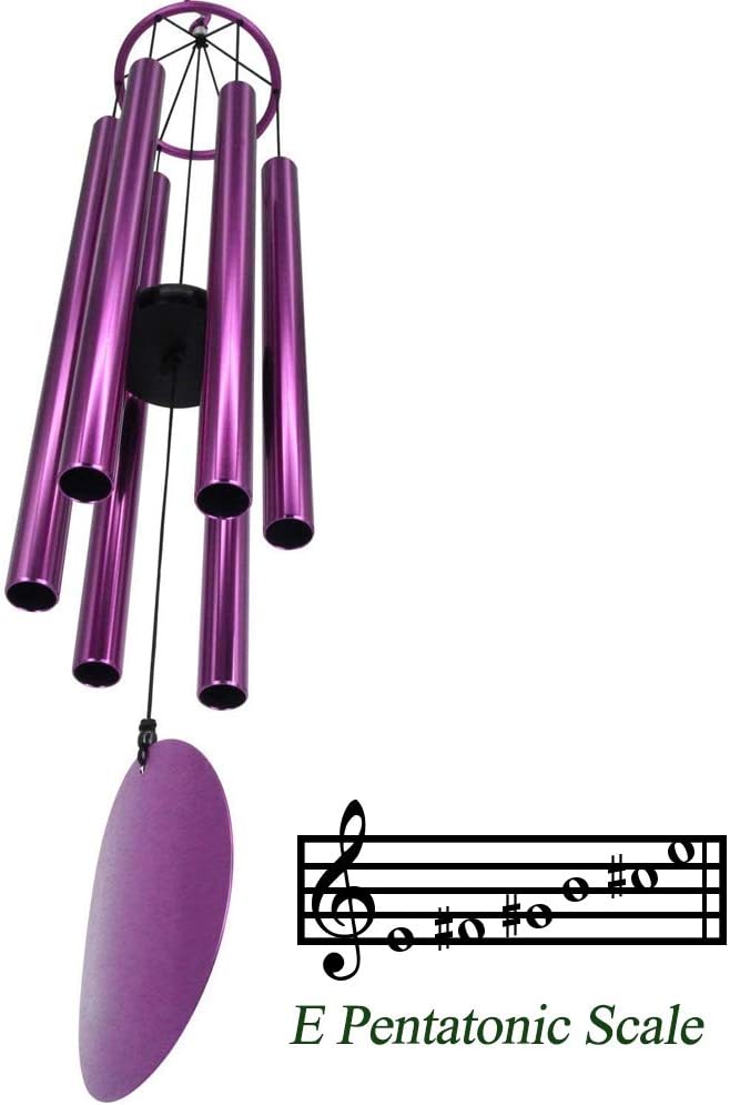 Memorial Wind Chimes Outdoor Large Deep Tone,36 Inch Wind Chimes Unique Tuned Relaxing Soothing Melody,Sympathy WindChimes for Mom,Dad，Garden, Yard, Patio, Porch，Home Decoration and Gift,(Purple)-Ruum Studio Home