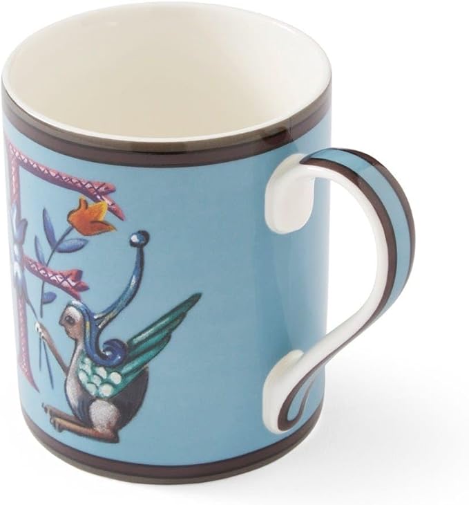 Spode Kit Kemp 12oz Mug, F Initial - Fine China Coffee Cup with Floral Alphabet Design, Custom Letter Mug for Unique Gift Giving - Personalized Kitchen Drinkware, Dishwasher Safe & Stylish-Ruum Studio Home
