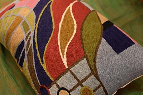 Lumbar Hundertwasser Throw Pillow Cover Biomorph Abstract Pillowcase Modern Couch Cushion Farmhouse Chair Pillowsham Outdoor Chair Cushions Handmade Wool Size 14x20-Ruum Studio Home