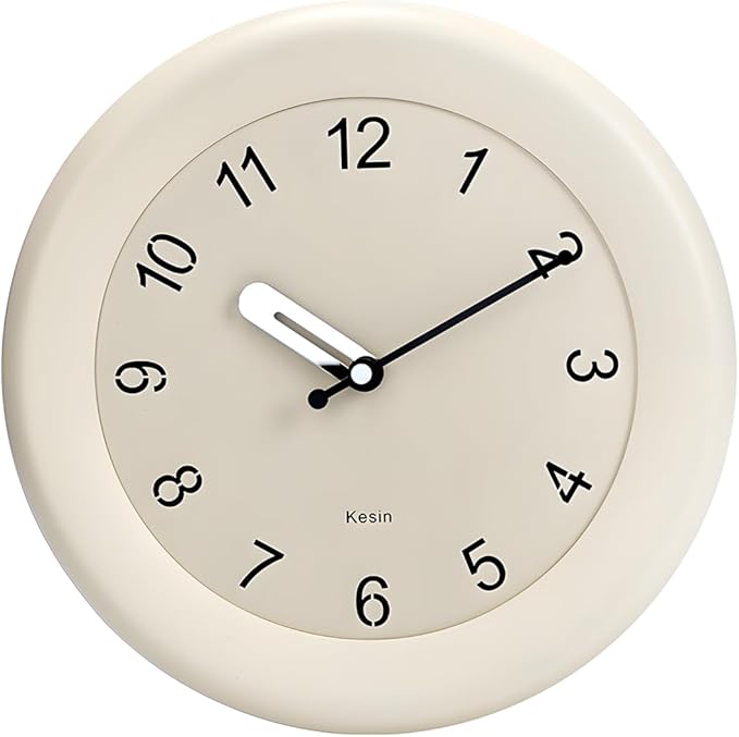 Kesin Wooden Wall Clocks 12 Inch Silent Non Ticking Wall Clocks Battery Operated - Wood White Modern Office Simple Minimalist Clocks Decorative for Kitchen, Home,Bedroom, Office, Home, Living Room-Ruum Studio Home