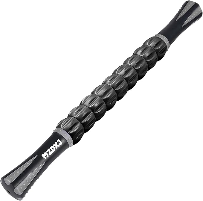 Muscle Roller Stick for Athletes - Deep Tissue Fascia Blaster & Roller Massager for Myofascial Pain Relief - Handheld Physical Therapy & Recovery Tool(Gray black-18 inch)-Ruum Studio Home