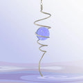 Gazing Ball Spiral Decorative Wind Spinner Sun Catcher 11inch Tail and 2 inch Glass Orb. Indoor Outdoor Garden Decoration Wind Sculptures-13 inch Height (Purple)-Ruum Studio Home