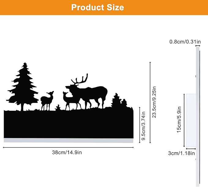 Wall Sconce LED Wall lamp, Indoor Wall Light with Cartoon Animal Pattern Design, Metal Acrylic Wall Lighting Glow Up and Down for Mirror Living Room Bedroom Hallway, 12W (Forest Deer)-Ruum Studio Home