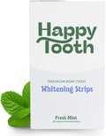 Happy Tooth Natural Teeth Whitening Kit, Strips for Sensitive Teeth, Enamel Safe, Dentist Formulated, Fluoride Free, Natural Ingredients, Gentle Daily Use, 28 Strips, 14 Treatments, Fresh Mint Flavor-Ruum Studio Home