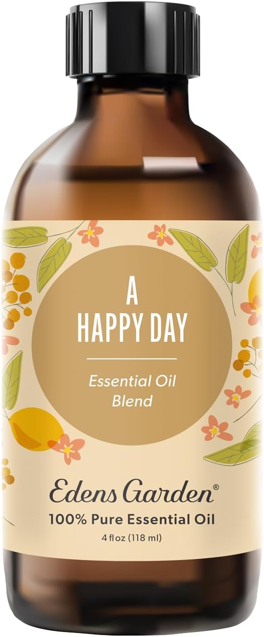 Edens Garden A Happy Day Essential Oil Blend- 100% Pure Premium Grade, Undiluted, Natural, Therapeutic, Aromatherapy, The Best for Skin, Candle, Laundry, Humidifier 118 ml (4 fl oz)-Ruum Studio Home