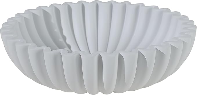 Modern Concrete Decorative Bowl for Kitchen Counter - Large White Fruit Bowl, Key Bowl for Entryway Table, Coffee Table Decor-Ruum Studio Home