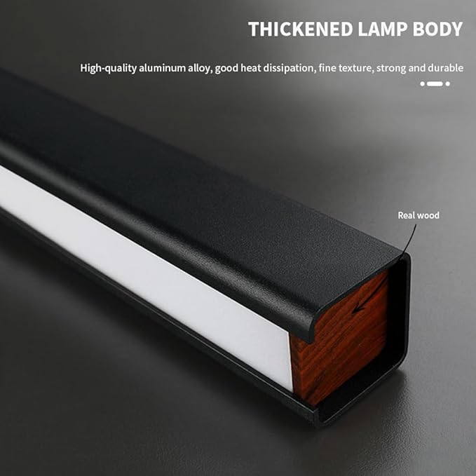 JAYMP Minimalist Linear Pendant Light Dimmable LED Modern Chandelier Dining Room Island Light Restaurant Cafe Bar Office Hanging Lamp Black 57"-Ruum Studio Home