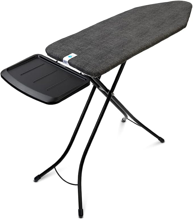 Brabantia Ironing Board C, XL Steam Unit Holder, Adjustable Height, Non-Slip Rubber Feet, Foldable, Denim Black, Size C (49 x 18 inches), Metal Frame, Free Standing, 63 inches-Ruum Studio Home