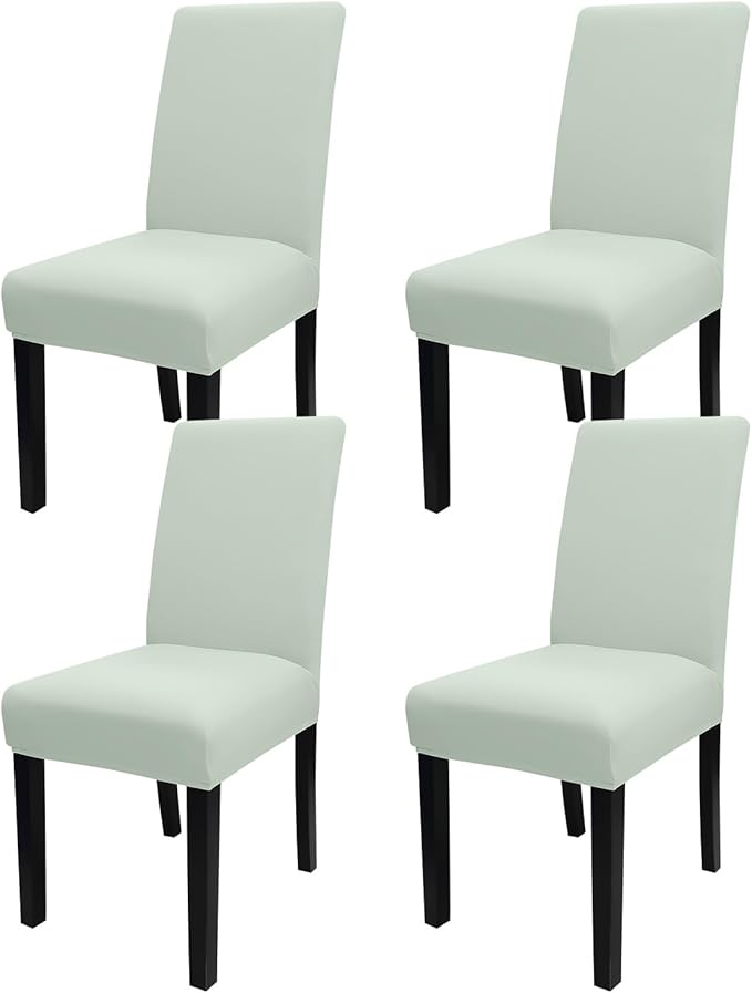JQinHome Smoke Green Chair Covers for Dining Room Set of 4, High Stretch Removable Washable Parsons Chair Slipcover for Home Party Hotel Wedding Ceremony (4PCS,Smoke Green)-Ruum Studio Home