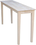 IC International Concepts Extended Length Shaker Console Table, 60" W x 16" D x 30" H Real/Solid Parawood, Kitchen/Dining, 50 Lbs. Wt. Capacity, DIY, Paint/Stain In Any Color, Unfinished-Ruum Studio Home