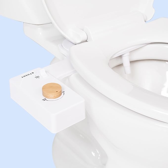 TUSHY Classic 3.0 Bidet Toilet Seat Attachment - A Non-Electric Self Cleaning Water Sprayer with Adjustable Water Pressure Nozzle, Angle Control & Easy Home Installation (Bamboo Knob)-Ruum Studio Home