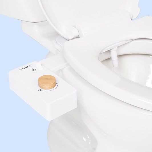 TUSHY Classic 3.0 Bidet Toilet Seat Attachment - A Non-Electric Self Cleaning Water Sprayer with Adjustable Water Pressure Nozzle, Angle Control & Easy Home Installation (Bamboo Knob)-Ruum Studio Home