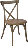 EMMA + OLIVER 2-Pack Hand Scraped Dark Natural X-Back Chair-Ruum Studio Home