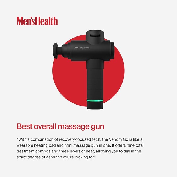 Hyperice Hypervolt 2 Black - Featuring Quiet Glide Technology - Handheld Percussion Massage Gun | 3 Speeds, 5 Interchangeable Heads | Helps Relieve Sore Muscles and Stiffness |FSA and HSA-Ruum Studio Home