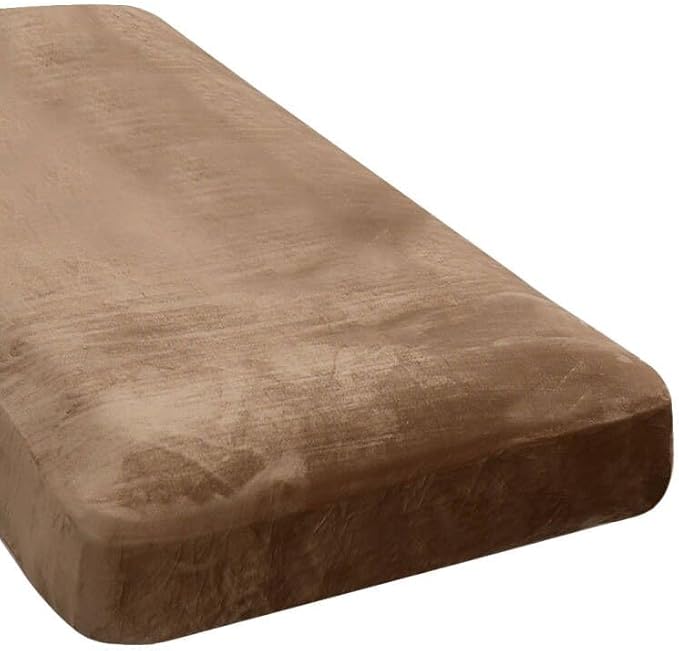 H.VERSAILTEX Velvet Stretch Individual Chaise Cover Sectional Couch Covers for L Shaped Sofa Both Left/Right Furniture Protector Seat Cushion Sofa Cover (1 Piece Chaise Cover, Camel)-Ruum Studio Home