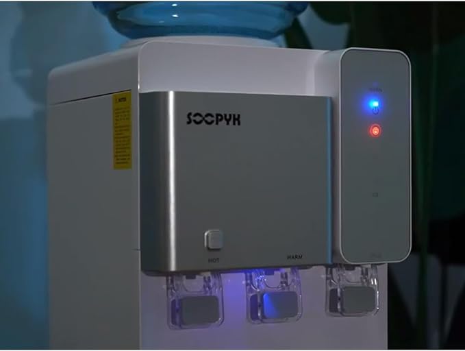 Hot and Cold Water Dispenser with Ice Maker for 5 Gallon Bottle Water Cooler Dispenser Built-in Ice Maker 27 lbs in 24 hrs with Child Safety Lock-Ruum Studio Home