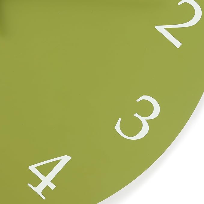 Lafocuse 12 Inch Silent Olive Green Wall Clock Battery Operated for Living Room Decor, Simple Minimalist Wooden Wall Clock for Kitchen Bedroom Office-Ruum Studio Home