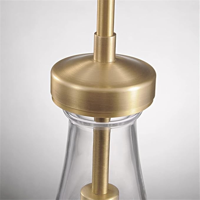 Modern Raindrop Pendant Lights, Pendant Lights for Kitchen Island, Brass Rod Dining Room Light Fixture， Clear Solid Raindrop Chandelier, Chandelier for Living Room Hallway, Including Bulb-Ruum Studio Home