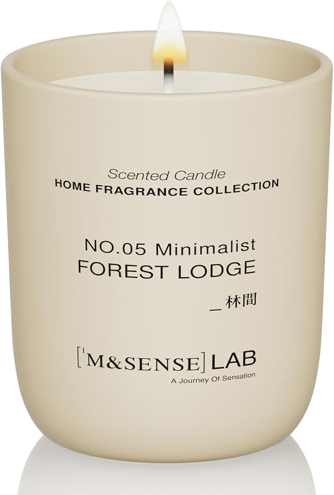 M&SENSE Natural Soy Candle| Forest Lodge | 5.3 oz | Minimalist Scented Candle for Relaxation, Gifting, Home Décor | for Bedroom, Office, Party Small-Ruum Studio Home