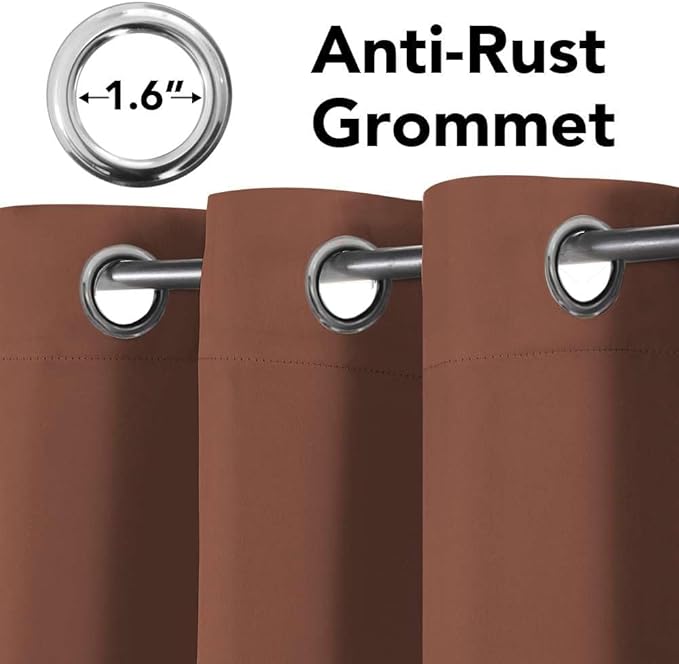 H.VERSAILTEX Room Darkening Curtains for Living Room Light Reducing Thermal Insulated Window Treatment Panels/Drapes Grommet Top 2 Panels (Washed Spice - 52 x 84 Inches)-Ruum Studio Home