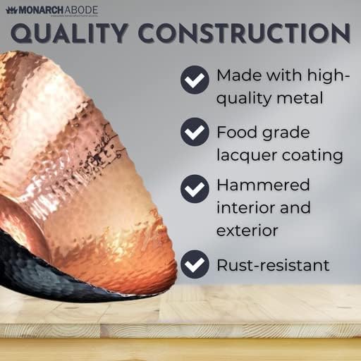 Monarch Abode Hand Hammered Decorative Bowl for Home Decor, 7.5-Inch Black and Copper Plated – Key Bowl for Entryway Table, Catch All, Decorative Fruit Basin, Key Holder, Bowls for Home Decor-Ruum Studio Home