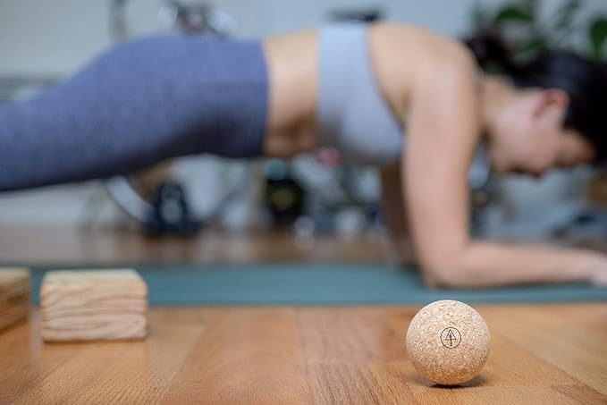 Travel Cork Massage Ball | Lightweight, Sustainable Alternative to Lacrosse Ball for Muscle Pain Relief (2.5 Inch (Pack of 1), Sanded Cork)-Ruum Studio Home