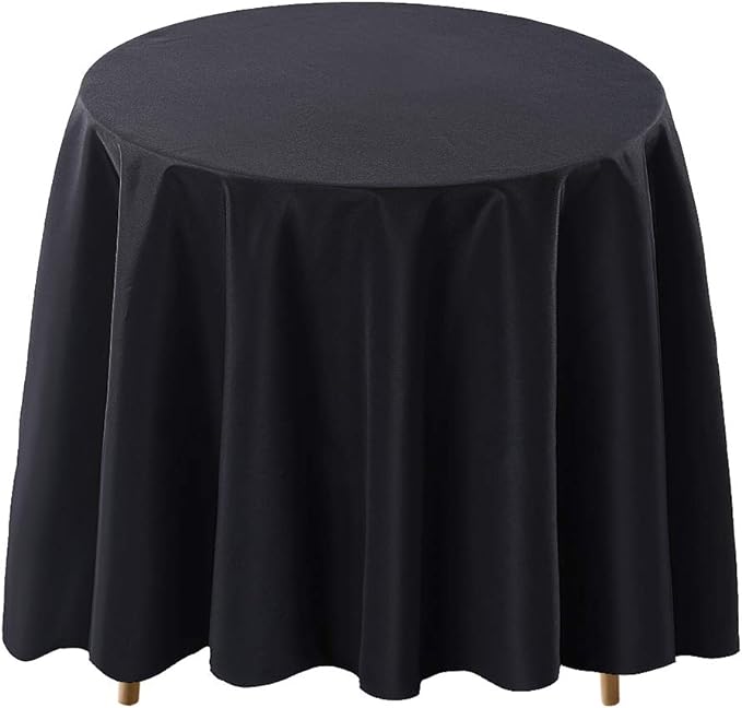 Surmente Black Tablecloth for Round Tables, 108-inch Round Table Cloths for Weddings, Banquets, or Restaurants-Ruum Studio Home