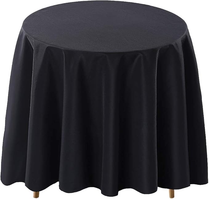 Surmente Black Tablecloth for Round Tables, 70-inch Round Table Cloths for Weddings, Banquets, or Restaurants-Ruum Studio Home