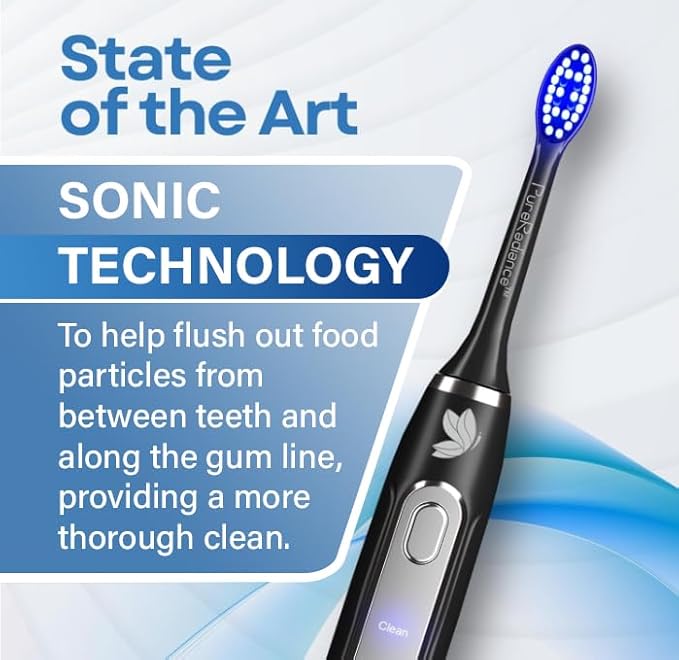 LED Whitening Electric Toothbrush – Waterproof, Sonic Brush with 6 LED Lights for Whitening, Soft Bristles, Rechargeable, Travel Case Included – Ideal Electric Toothbrush for Adults-Ruum Studio Home