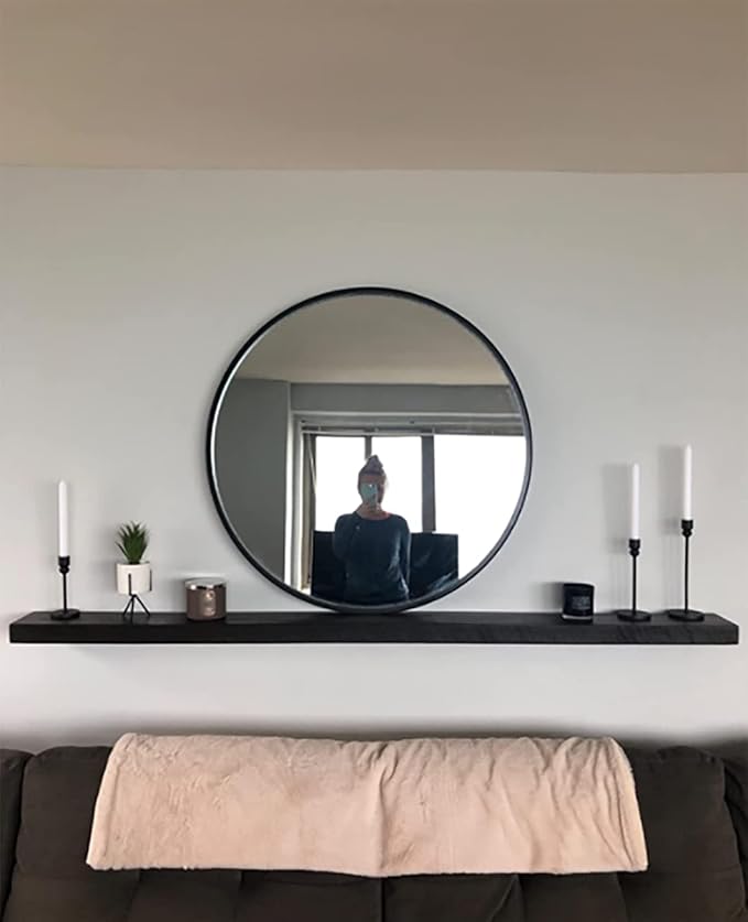 joelsantiques 72 Inch Wooden Floating Shelves for Wall - 72x6x2 in - Made of Natural Wood - Long Heavy Duty Rustic Wall Shelves for Bedroom - Perfect for Living Room, Kitchen - Mocha-Ruum Studio Home