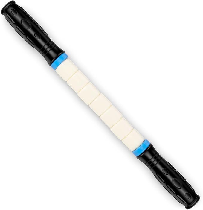 iGreely Portable Massage Roller Stick The Ultimate Muscle Roller 17 Inches Recommended by Physical Therapists Promotes Recovery Fast Relief for Cramps Soreness Tight Muscles-White-Ruum Studio Home