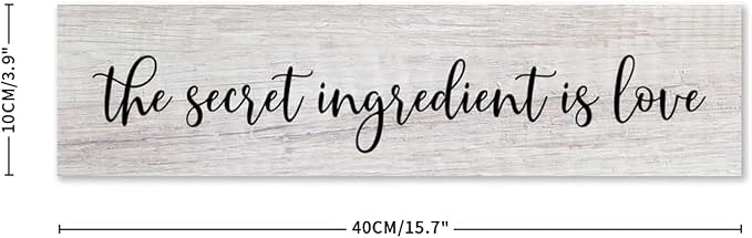 Generic Funny Wood Sign The Secret Ingredient is Love Rustic Wooden Hanging Sign Home Farmhouse Kitchen Wall Decoration 16 x 4 Inch-Ruum Studio Home