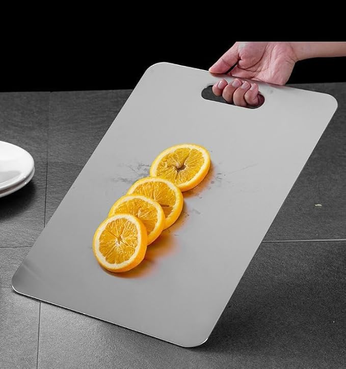 Titanium Cutting Board, New Titanium Cutting Board, Top, 100% Pure Titanium Cutting Boards for Kitchen, Healthy Premium Dual-Sided Chopping Board for Fruit, Meat, Vegetable. (Medium - 14" x 10")-Ruum Studio Home