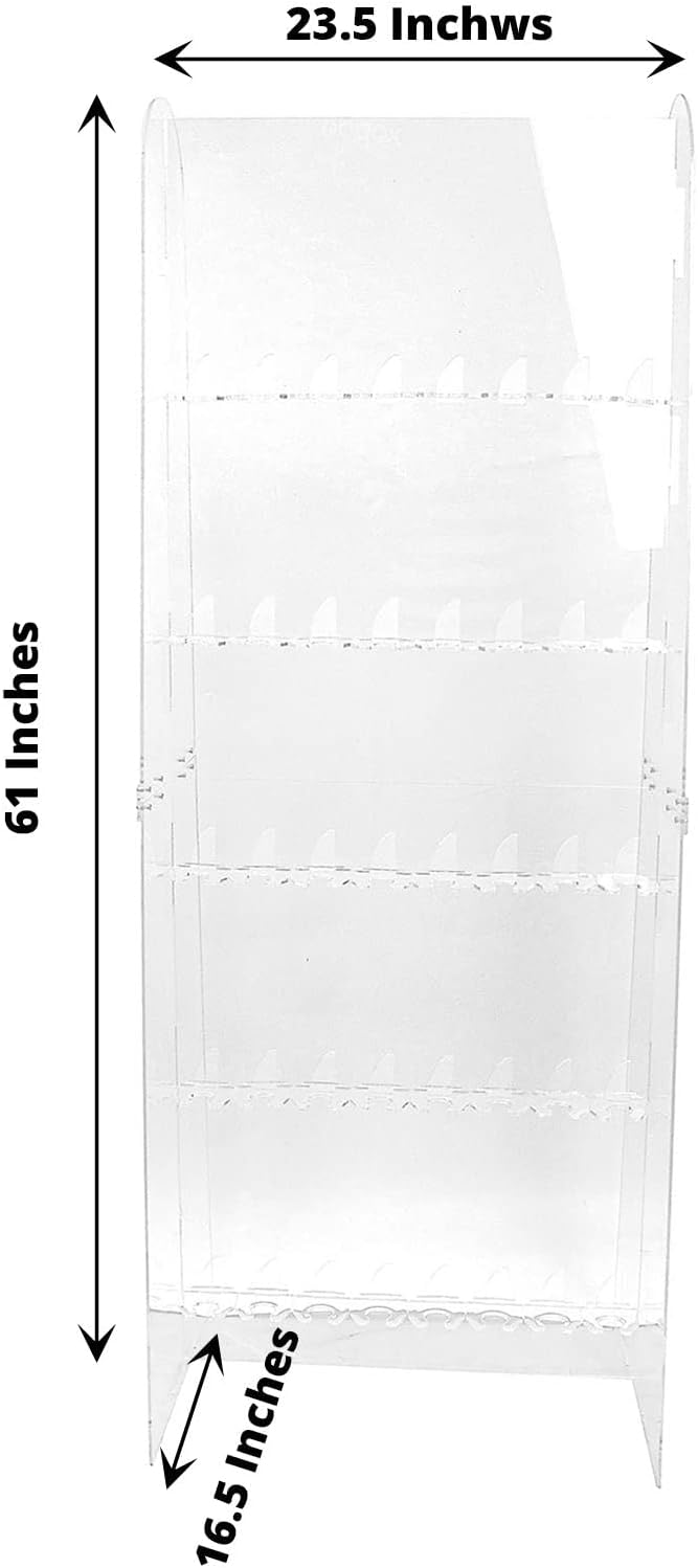 Tableclothsfactory 5ft Clear Acrylic 5-Tier Wine Glass Stemware Rack, Champagne Flute Holder Wall Stand-Ruum Studio Home