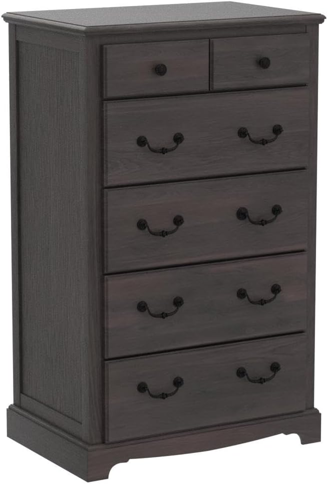 T4TREAM 6 Drawers Dresser Chests for Bedroom, 48" Tall Rustic Chset of Drawers, Wood Dressers Organizer for Bedroom, Living Room,Hallway, Espresso-Ruum Studio Home