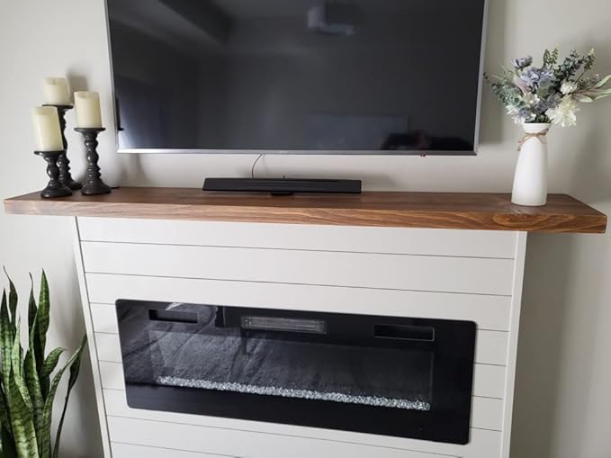 joelsantiques 60 Inch Wooden Floating Shelves for Wall - 60x8x2 in - Made of Natural Wood - Long Heavy Duty Rustic Wall Shelves for Bedroom - Perfect for Living Room, Kitchen - Medium Brown-Ruum Studio Home