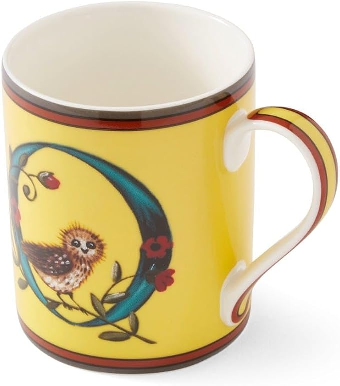 Spode Kit Kemp 12oz Mug, O Initial - Fine China Coffee Cup with Floral Alphabet Design, Custom Letter Mug for Unique Gift Giving - Personalized Kitchen Drinkware, Dishwasher Safe & Stylish-Ruum Studio Home