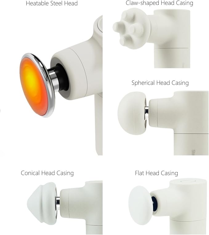 Mini Thermal Massage Gun with Heat, Portable Deep Tissue Percussion Massager, Color Silicone Sleeves Travel Size-Ruum Studio Home