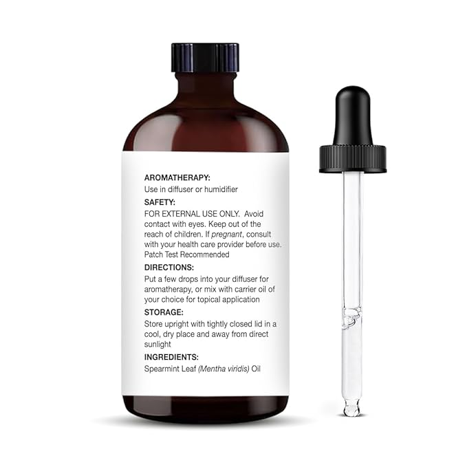Majestic Pure Spearmint Essential Oil with Glass Dropper - Huge 4 Fl Oz - 100% Pure and Natural Spearmint Oil - Premium Grade Essential Oils for Diffuser, Aromatherapy, Soap and Candle Making-Ruum Studio Home