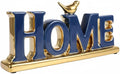 Love Sign Decoration,Blue and Gold Home Signs for Home Decor Statue,Modern Bird Sculpture Personalized Love Decor,Gold Style Figurine Decorative Ornaments for Living Room,Bedroom,Desktop-Ruum Studio Home